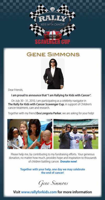 Gene Simmons Rally For Kids With Cancer Flyer