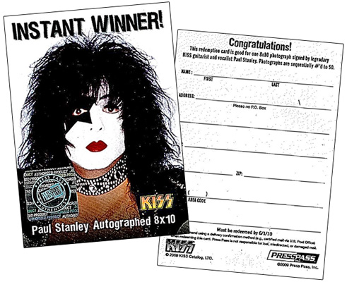 Paul Stanley Instant Win KISS Ikons Card