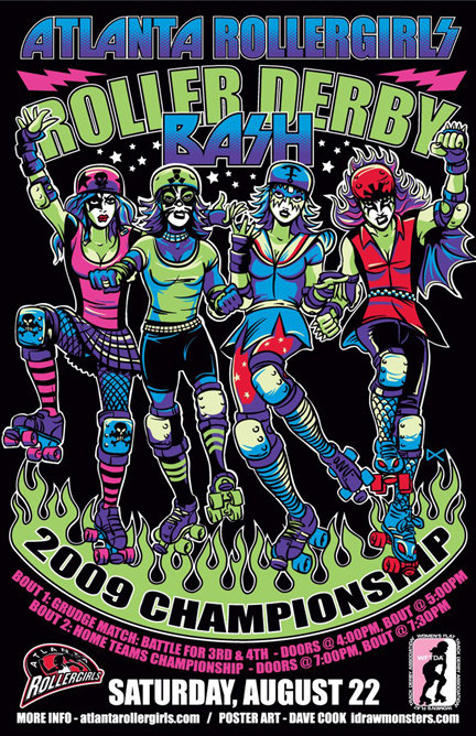 Atlanta Roller Girls KISS Themed Poster