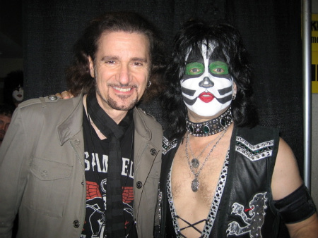 Bruce Kulick with Eric Singer backstage at the Honda Center in Anaheim, Calif., on Nov. 24