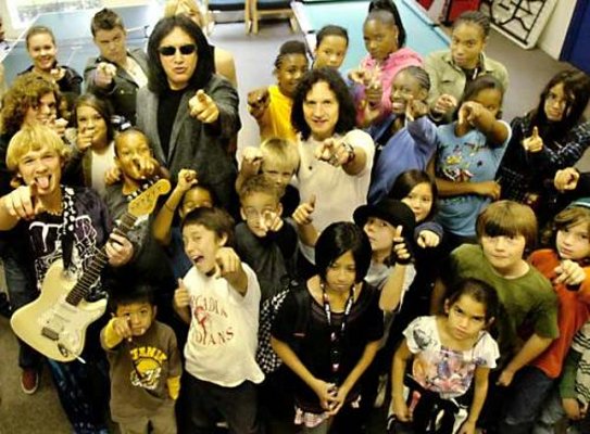 Eric Singer and Gene Simmons of rock band KISS visit Boys & Girls Club of the Foothills to sign autographs for the kids Monday December 21, 2009 .(SGVN/Staff Photo by Walt Mancini/SXCity)