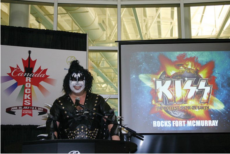 Today staff Gene Simmons - a.k.a. Claude Giroux, executive director of Events Wood Buffalo - announces the concert line-up for the three-day Canada Rocks Canada.